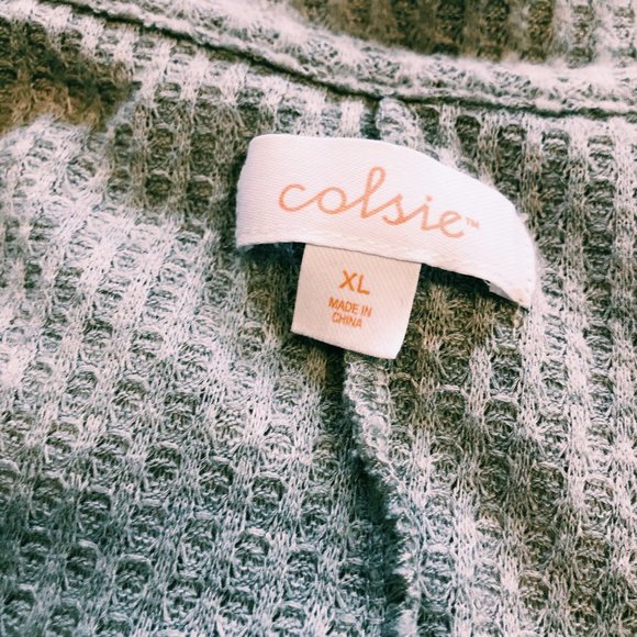 Colsie Gray Waffle Button-Up, Open Cardigan - Picture 7 of 12